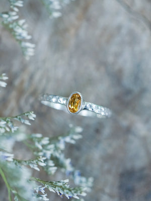 Hammered Citrine Ring - Gardens of the Sun | Ethical Jewelry