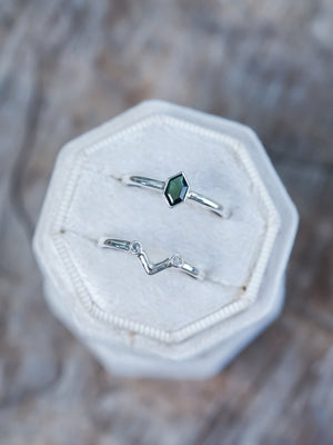 Hexagon Tourmaline and Labradorite Ring Set - Gardens of the Sun | Ethical Jewelry