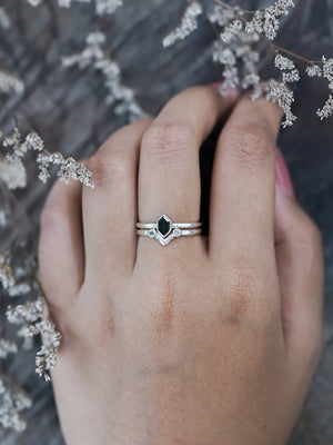 Hexagon Tourmaline and Labradorite Ring Set - Gardens of the Sun | Ethical Jewelry