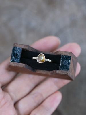 Honey Pear Diamond Ring in Eco Gold - Gardens of the Sun | Ethical Jewelry