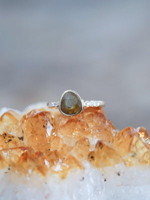 Honey Pear Diamond Ring in Eco Gold - Gardens of the Sun | Ethical Jewelry