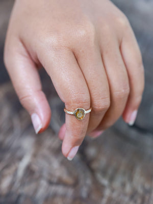 Honey Pear Diamond Ring in Eco Gold - Gardens of the Sun | Ethical Jewelry