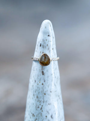 Honey Pear Diamond Ring in Eco Gold - Gardens of the Sun | Ethical Jewelry