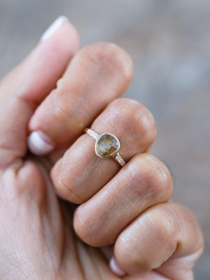 Honey Pear Diamond Ring in Eco Gold - Gardens of the Sun | Ethical Jewelry