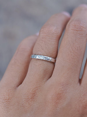 Faceted Wedding Ring in Silver - Gardens of the Sun | Ethical Jewelry