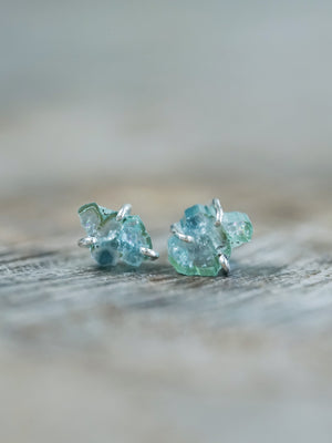 Rough Tourmaline Slice Earrings - Gardens of the Sun | Ethical Jewelry