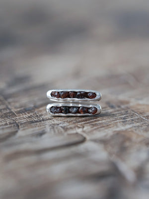 Montana Garnet Earrings with Hidden Gems in recycled sterling silver