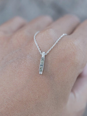 Montana Sapphire Necklace with Hidden Gems in recycled sterling silver