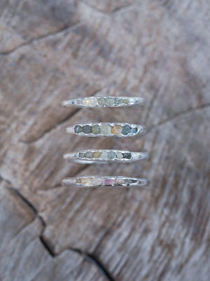 Montana Sapphire Rings with Hidden Gems in sterling silver