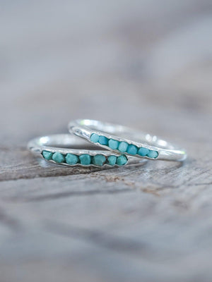 Nevada Turquoise Rings with Hidden Gems in sterling silver