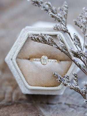 Old Mine Cut Oval Diamond Ring - Size 6.5 - Gardens of the Sun | Ethical Jewelry