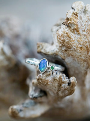 Opal and Garnet Ring - Gardens of the Sun | Ethical Jewelry
