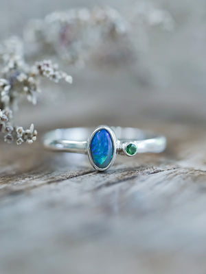 Opal and Garnet Ring - Gardens of the Sun | Ethical Jewelry