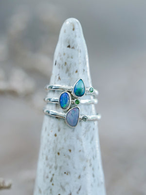 Opal and Garnet Ring - Gardens of the Sun | Ethical Jewelry