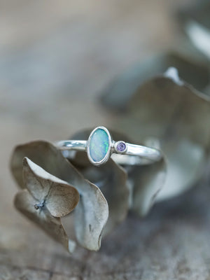 Opal and Sapphire Ring - Gardens of the Sun | Ethical Jewelry