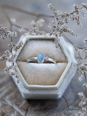Opal and Sapphire Ring - Gardens of the Sun | Ethical Jewelry