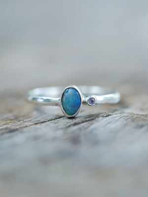 Opal and Sapphire Ring - Gardens of the Sun | Ethical Jewelry
