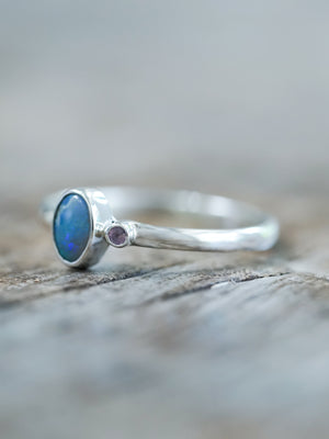 Opal and Sapphire Ring - Gardens of the Sun | Ethical Jewelry