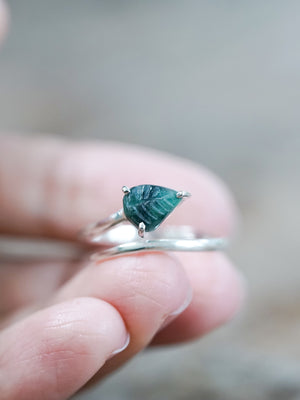 Open Emerald Leaf Ring - Gardens of the Sun | Ethical Jewelry