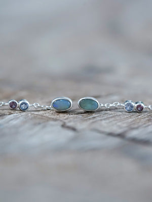 Oval opal stud pride earrings - Pride jewelry collection