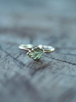 Peridot Leaf Ring - Gardens of the Sun | Ethical Jewelry
