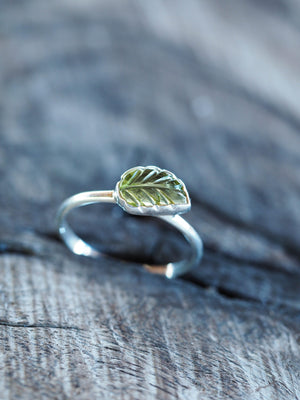 Peridot Leaf Ring - Gardens of the Sun | Ethical Jewelry