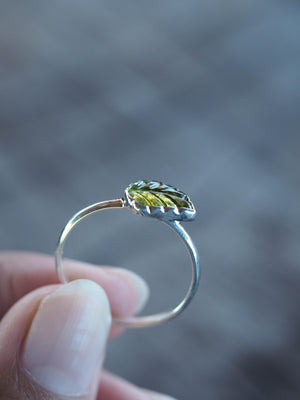 Peridot Leaf Ring - Gardens of the Sun | Ethical Jewelry