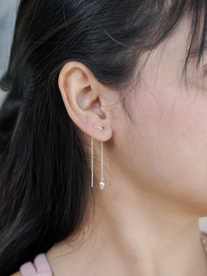 Pearl and Spinel Threader Earrings - Gardens of the Sun | Ethical Jewelry