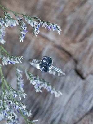 Peppered Spinel Ring in White Gold - Gardens of the Sun | Ethical Jewelry