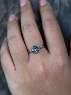 Peppered Spinel Ring in White Gold - Gardens of the Sun | Ethical Jewelry