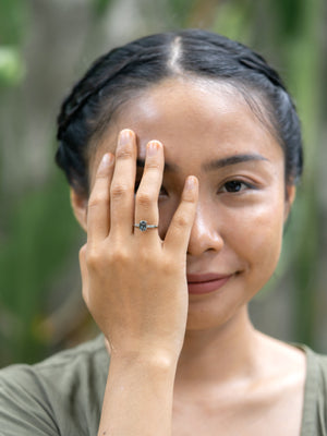 Peppered Spinel Ring in White Gold - Gardens of the Sun | Ethical Jewelry