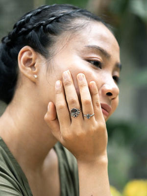 Peppered Spinel Ring in White Gold - Gardens of the Sun | Ethical Jewelry