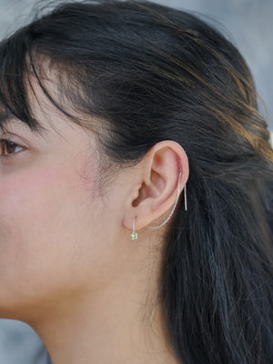 Peridot Threader Earrings - Gardens of the Sun | Ethical Jewelry