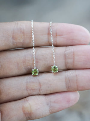 Peridot Threader Earrings - Gardens of the Sun | Ethical Jewelry