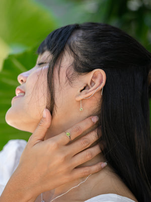 Peridot Threader Earrings - Gardens of the Sun | Ethical Jewelry