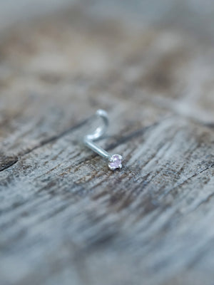 Pink Sapphire Tragus Stud Earring - Gardens of the Sun | Ethical Jewelry