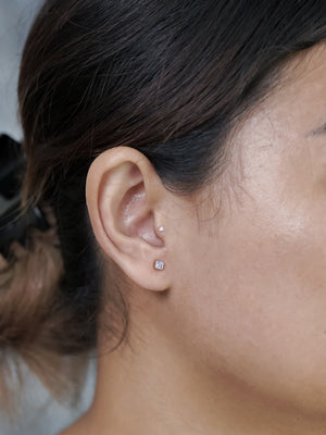 Pink Sapphire Tragus Stud Earring - Gardens of the Sun | Ethical Jewelry