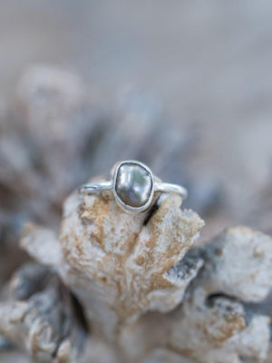 Quirky Freshwater Keshi Pearl Ring in Recycled Sterling Silver
