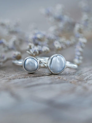 Quirky Freshwater Keshi Pearl Rings in Recycled Sterling Silver