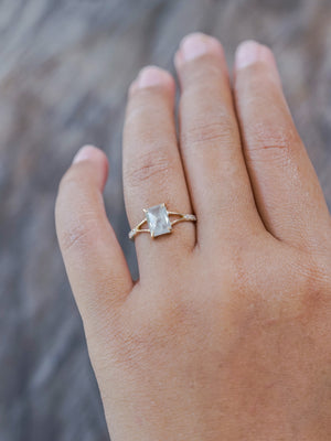 Radiant Rose Cut Diamond Ring in Ethical Gold - Gardens of the Sun | Ethical Jewelry