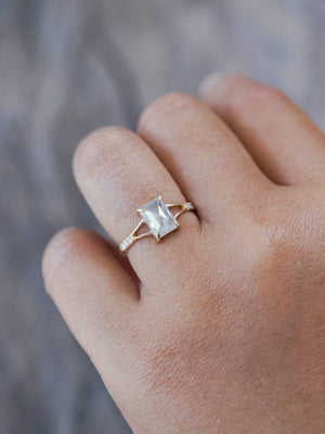 Radiant Rose Cut Diamond Ring in Ethical Gold - Gardens of the Sun | Ethical Jewelry
