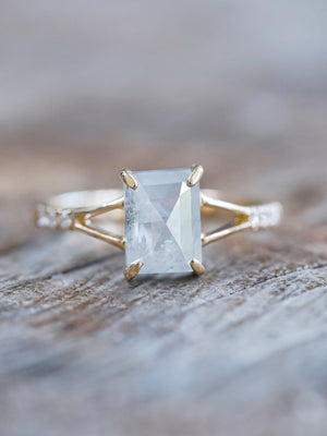 Radiant Rose Cut Diamond Ring in Ethical Gold - Gardens of the Sun | Ethical Jewelry
