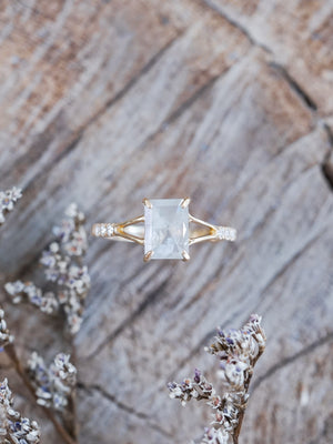 Radiant Rose Cut Diamond Ring in Ethical Gold - Gardens of the Sun | Ethical Jewelry