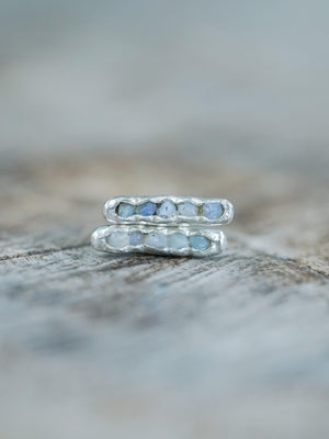 Raw Opal Earrings with Hidden Gems in recycled sterling silver