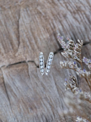 Ready to ship Freshwater Pearl Earrings with Hidden Gems in sterling silver