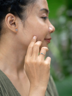Rose Cut Blue Diamond Ring - Gardens of the Sun | Ethical Jewelry