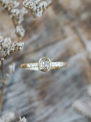 Rose Cut Champagne Diamond Ring in Ethical Gold - Gardens of the Sun | Ethical Jewelry