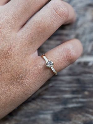 Rose Cut Champagne Diamond Ring in Ethical Gold - Gardens of the Sun | Ethical Jewelry