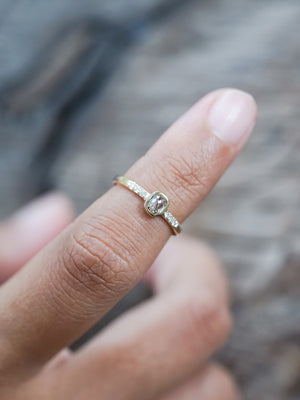 Rose Cut Champagne Diamond Ring in Ethical Gold - Gardens of the Sun | Ethical Jewelry