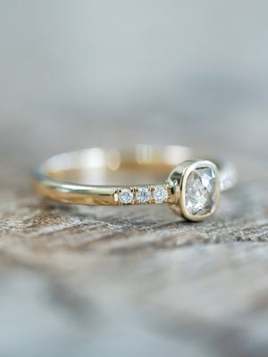 Rose Cut Champagne Diamond Ring in Ethical Gold - Gardens of the Sun | Ethical Jewelry